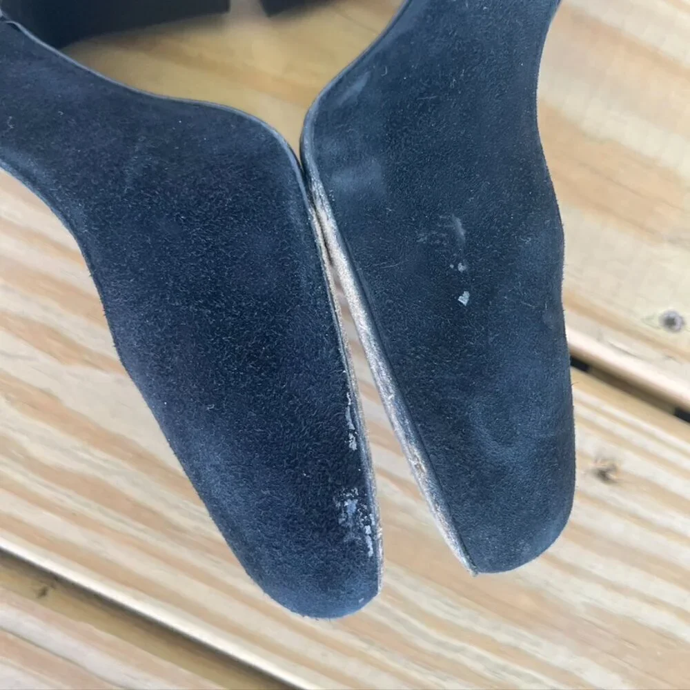 ** Acne Studios Reverse Suede Sully Block Heel Pumps Black Size 41